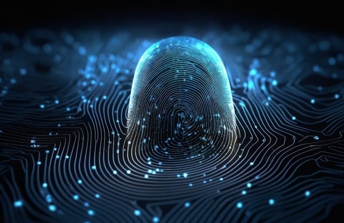 Contact- Close-up of a finger being scanned on a Live Scan fingerprinting device at Fingerscan Digital Inc in Las Vegas.