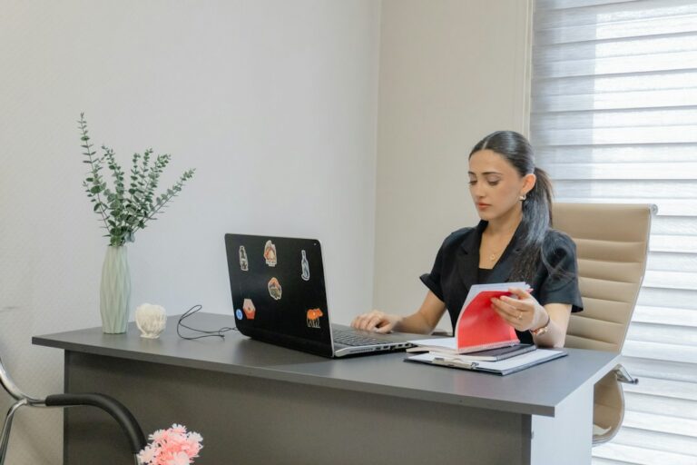 Person reviewing documents at a desk, representing choosing the right apostille agent