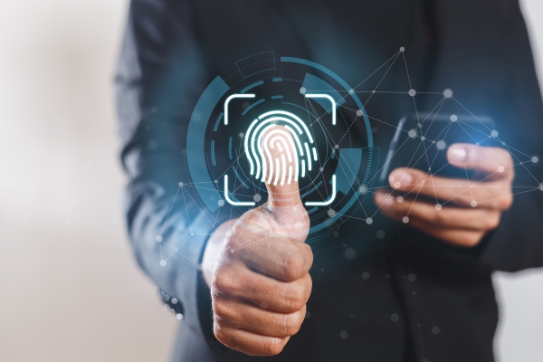 FBI background service in Las Vegas by Fingerscan Digital, showing biometric security and digital identity verification.