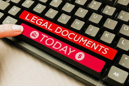 Fingerscan Digital Legal Document Preparation: Index finger on keyboard