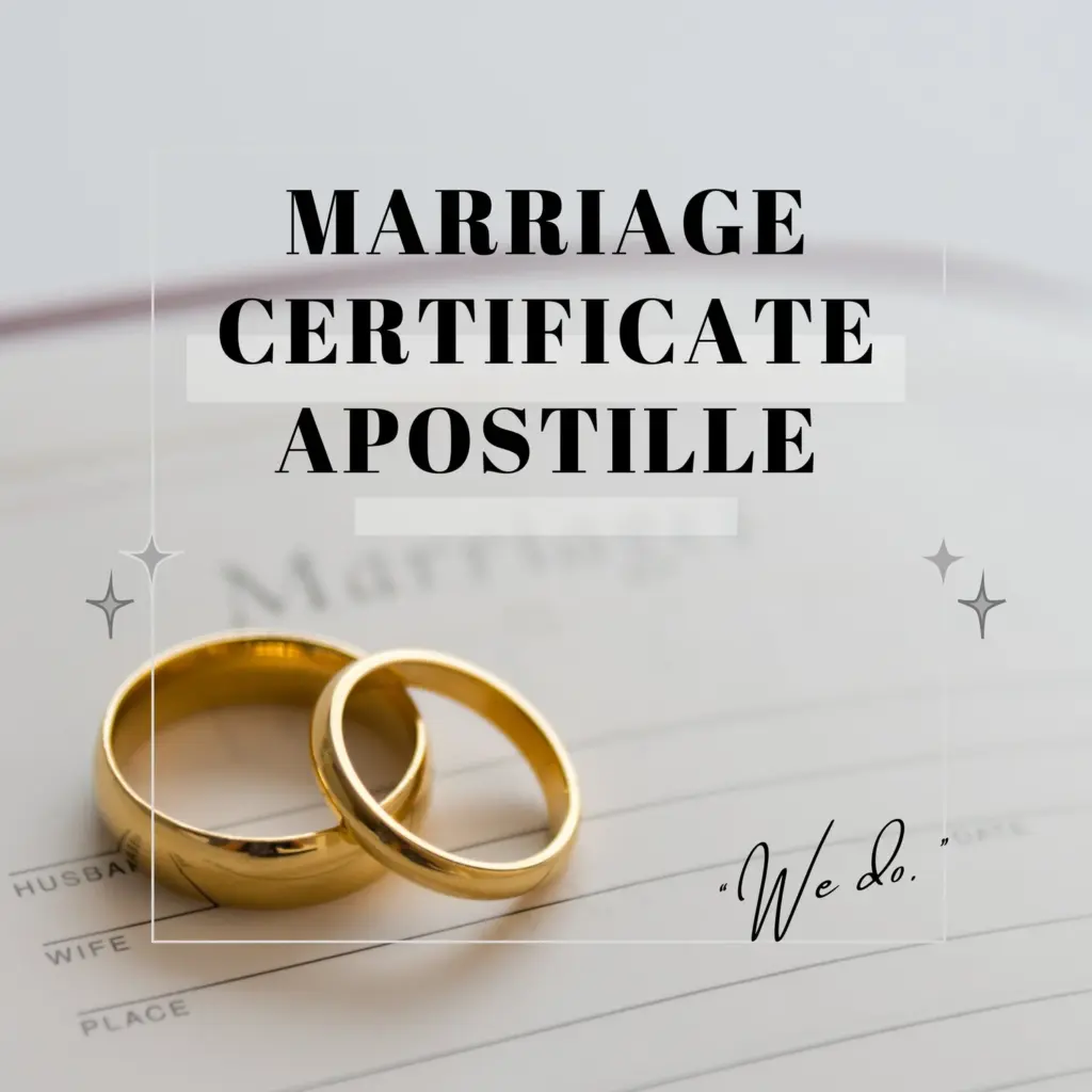 Fingerscan Digital Marriage Certificate Apostille: Two wedding rings on a paper