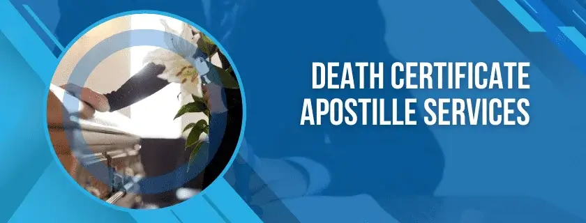 Death certificate apostille: a person next to a casket