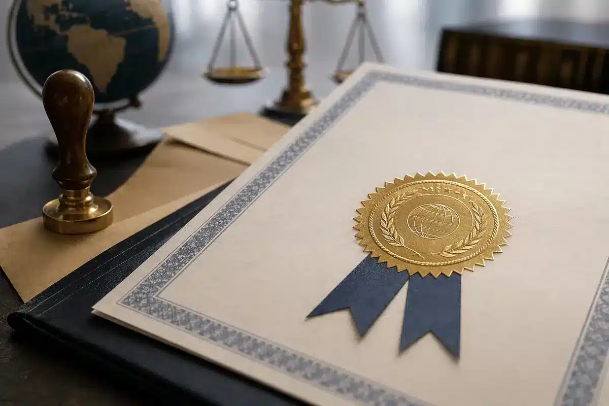 Certified California birth certificate being apostilled in San Jose