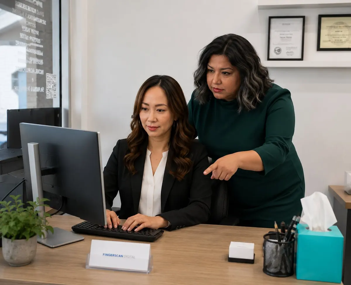 Trilingual staff helping a client with an apostille and translation in San Jose