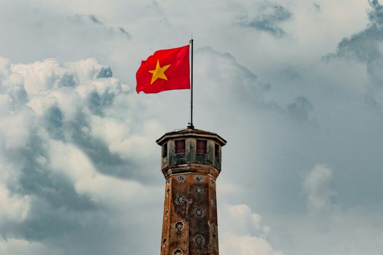 Vietnamese flag flying, representing Vietnam joining the Hague Apostille Convention