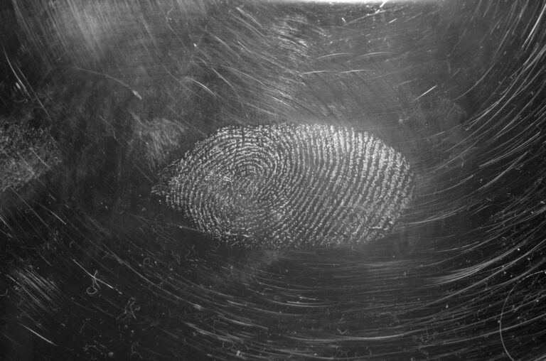 Close-up of a fingerprint impression, representing FD-258 ink fingerprint cards